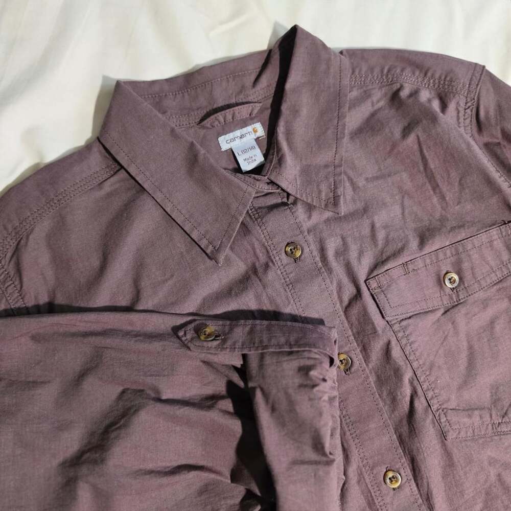 Carhartt Utility Button Up Shirt 103600 Mauve L 12/14